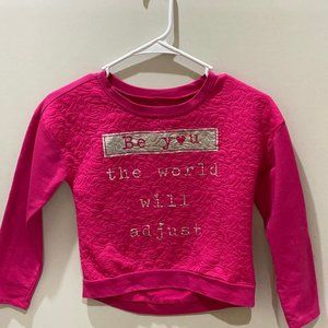 Total Girl "Be You" crop pink sweatshirt